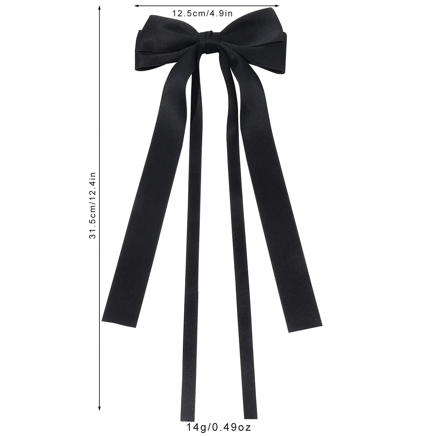 Korean Solid Color Ribbon Double Bowknot Hair Clips