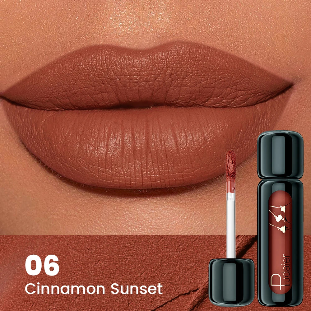 1PC Matte Velvet Lip Gloss - Highly Saturated Liquid Lip Mud, Non-Stick Long-Lasting Formula, 10-Shade Mixed Palette Nanasbeautyholic