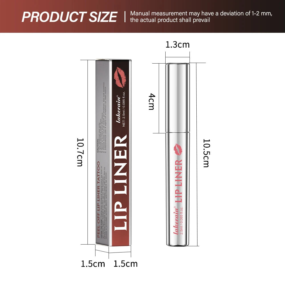 Peel-Off Lip Liner & Tint | Waterproof Long-Lasting Matte | 10 Shades