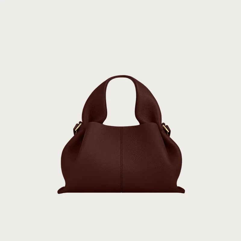 Genuine Leather Cloud Bag – Soft Dumpling Crossbody & Shoulder Tote