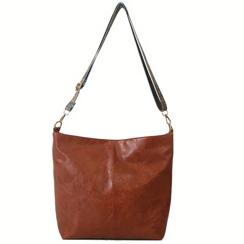Women's Solid Color Tote Bag — Casual Zipper Shoulder & Crossbody Bag for Daily Commute