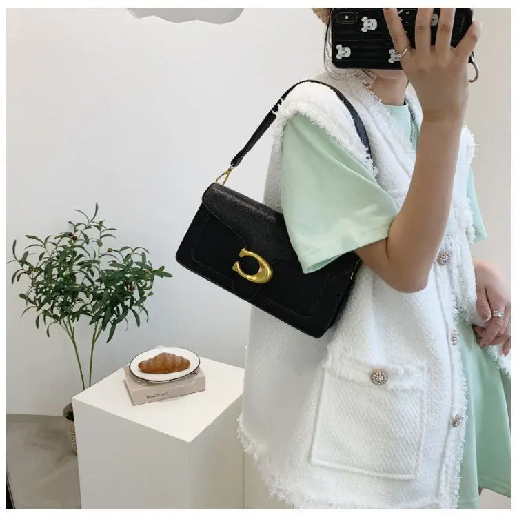 PU Leather Crossbody Satchel Bag | Dual-Strap Shoulder Bag for Women