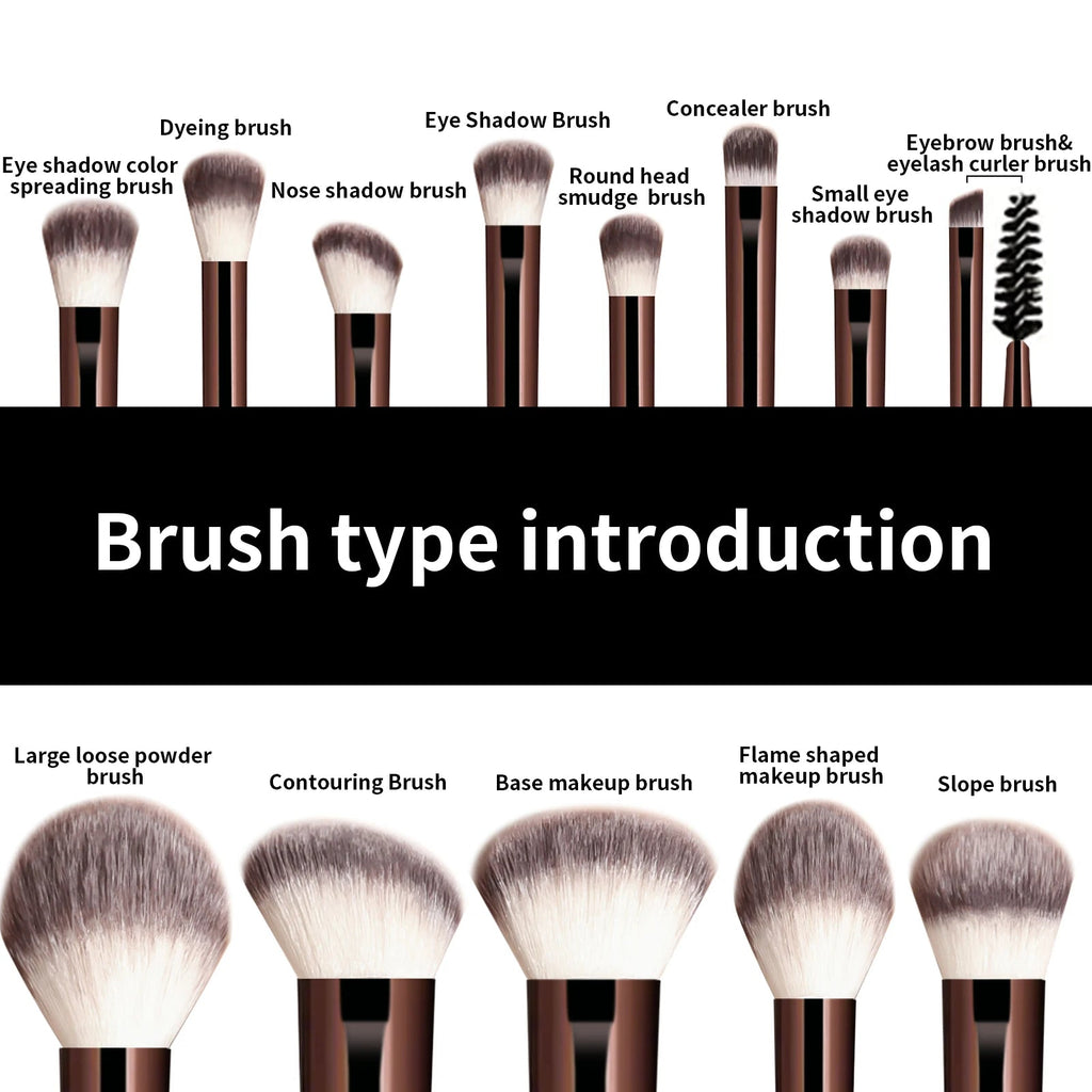 13PCS Makeup Brush Set Foundation Concealer Powder Eyeshadow Blush Brush Kabuki Blending Cosmetic Beauty Tool for Face Nanasbeautyholic