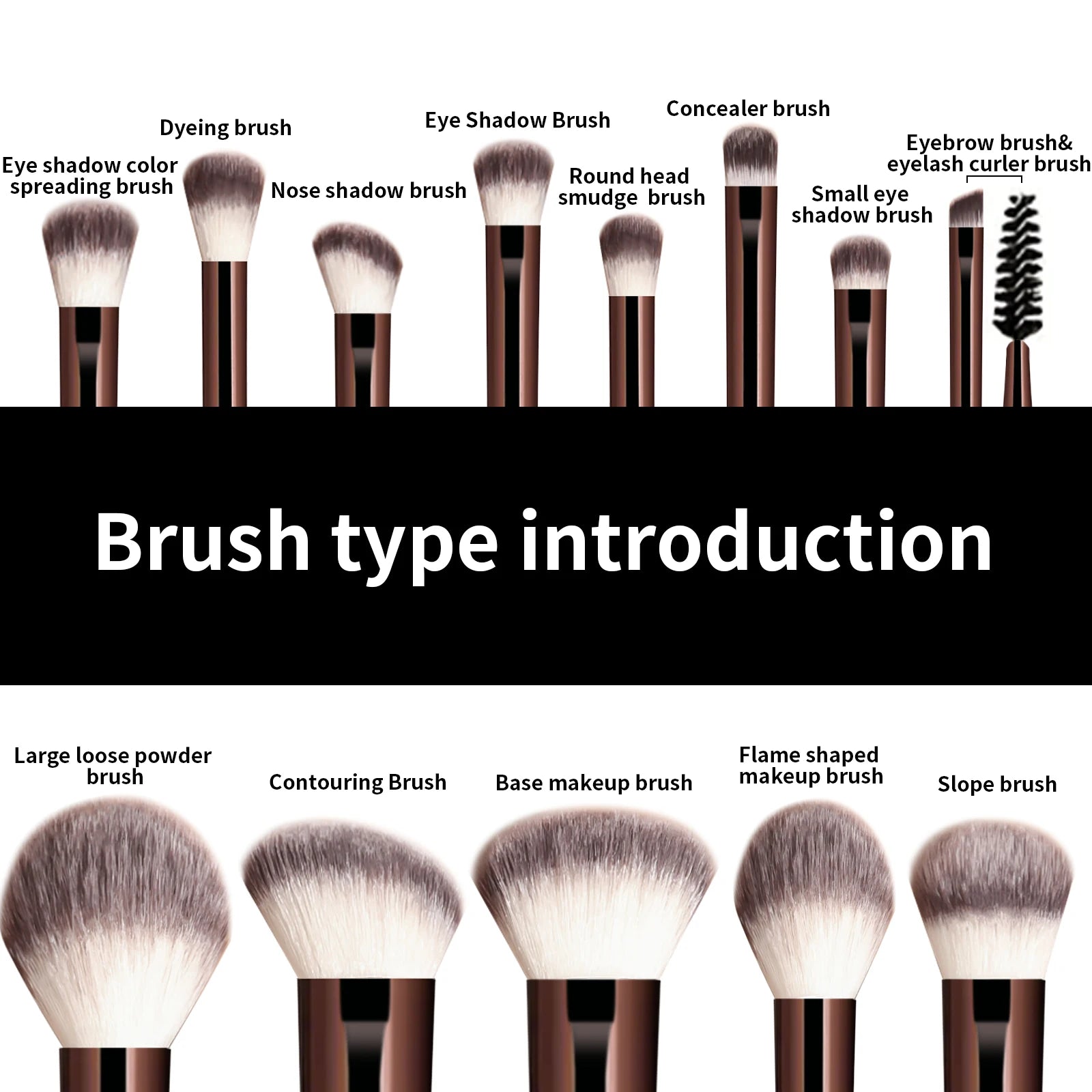 13PCS Makeup Brush Set Foundation Concealer Powder Eyeshadow Blush Brush Kabuki Blending Cosmetic Beauty Tool for Face Nanasbeautyholic