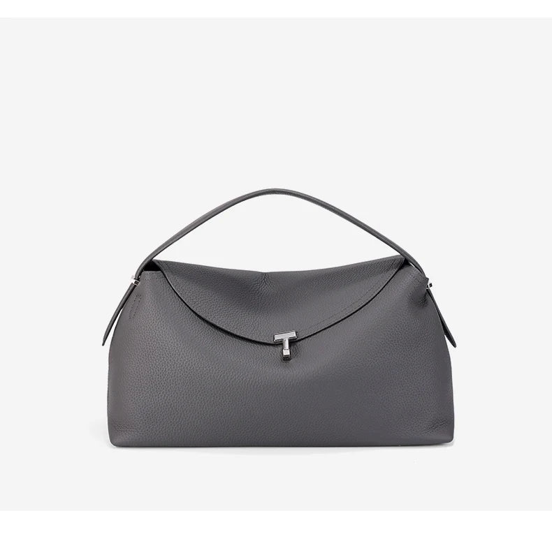 Genuine Cowhide Leather Shoulder Bag – Large Capacity Luxury Handbag for Women