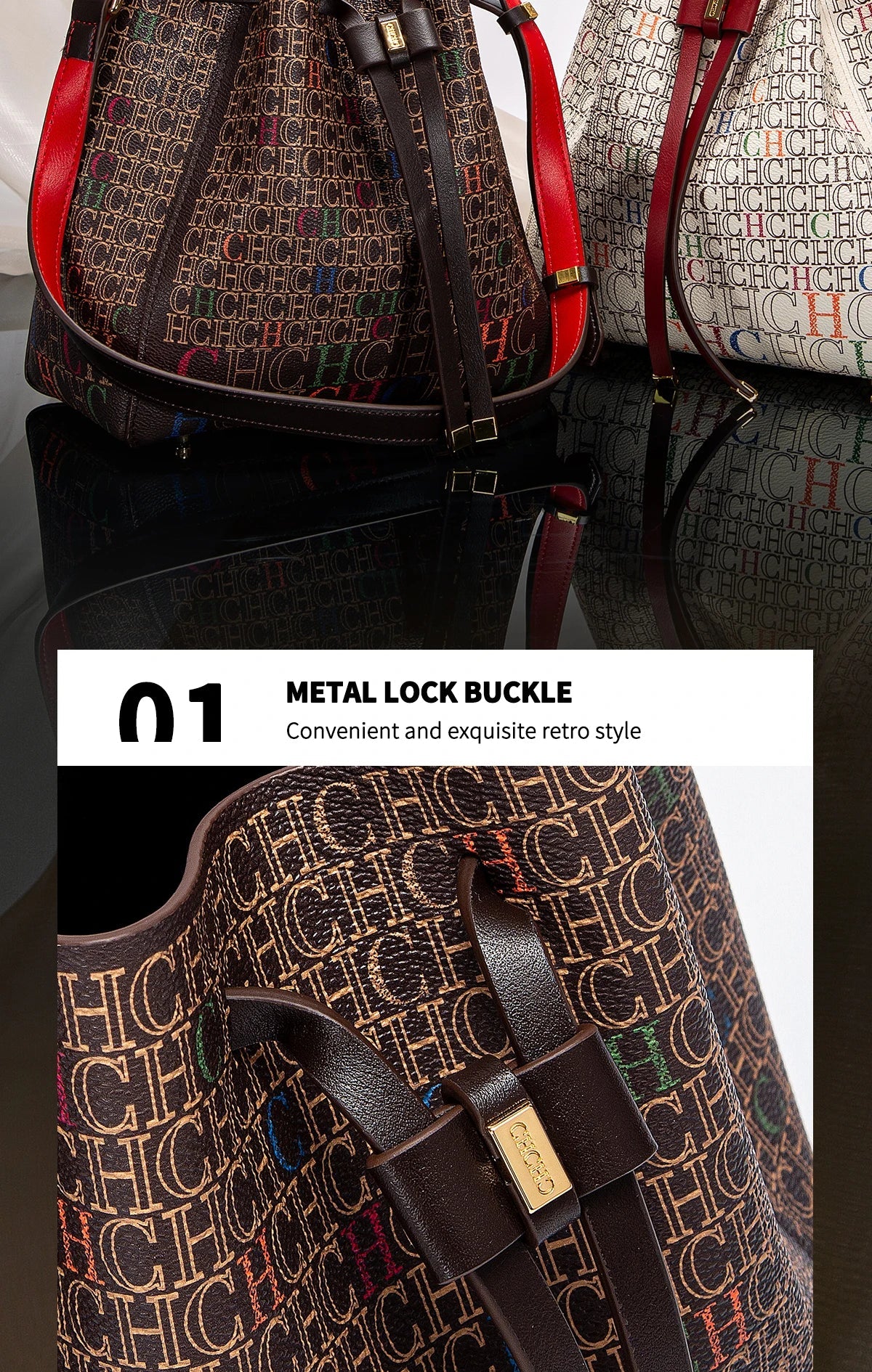 Luxury Classic Women's Handbag Bucket Bag Fashion PVC Printed Shoulder Luxury Brand Women Designer Wallet Classic Nanasbeautyholic