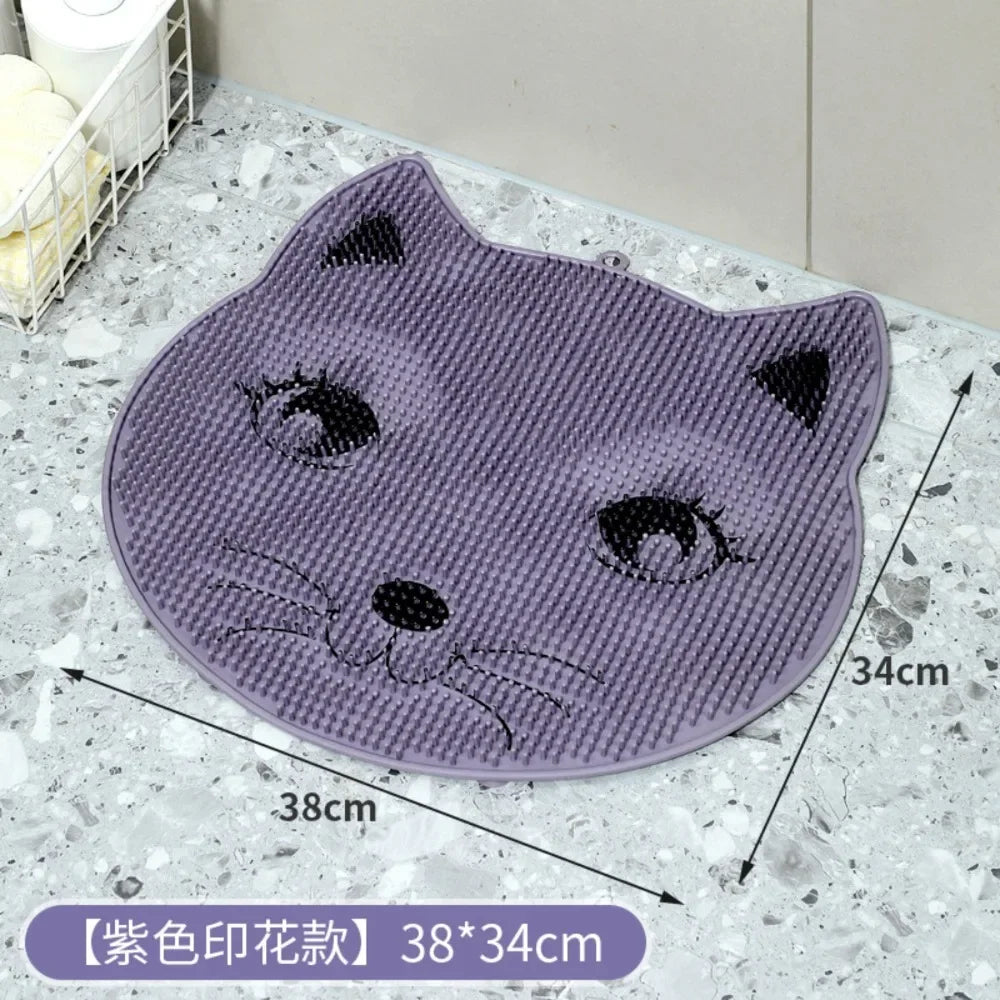 1pc Exfoliating Shower Massage Brush Silicone Back Massager Foot Scrubber Bathroom Non-slip Bath Mat Body Cleaning Bathing Tools Nanasbeautyholic