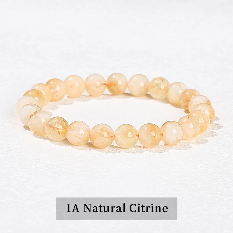 Natural Gemstone Bead Bracelet — Amethyst, Tiger Eye, Crystal, Agate & More | Reiki Healing Jewelry