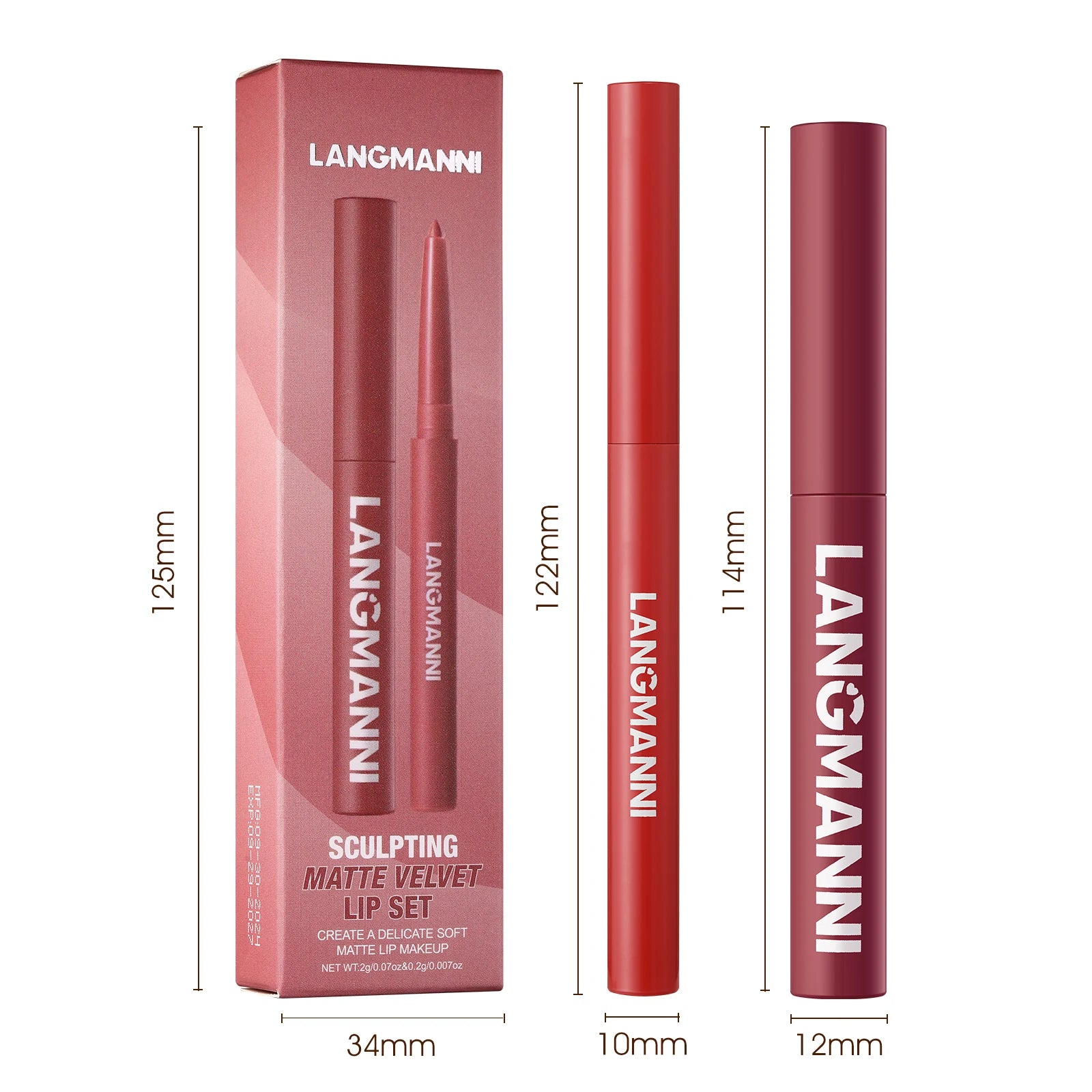 Integrated waterproof lipliner+lipstick lipstick lipstick set,no smudge,no fade,no cup,durable,easy to create a perfect makeup! Nanasbeautyholic