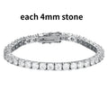 925 Sterling Silver Moissanite Tennis Bracelet | VVS1 D Color | GRA Certified | 3mm 4mm 5mm