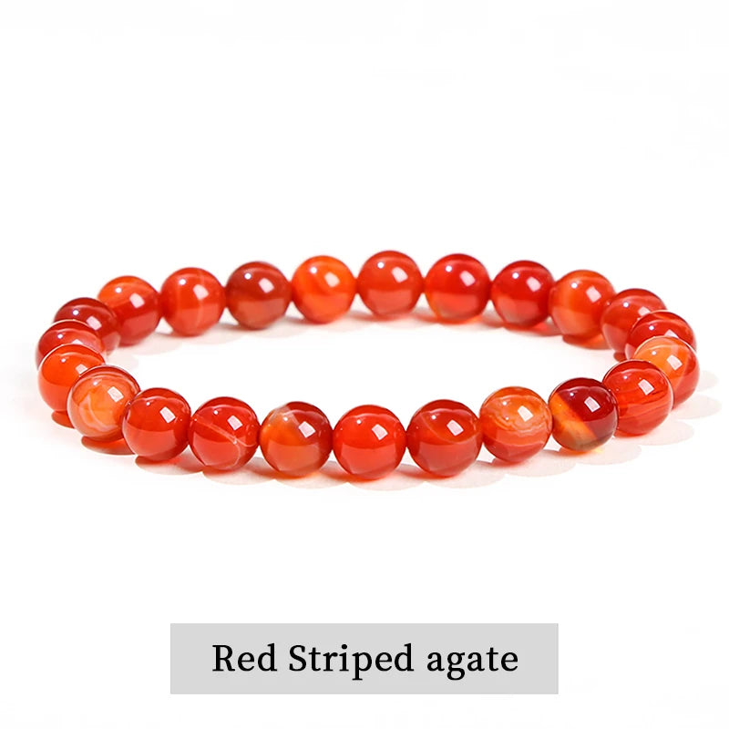 Natural Gemstone Bead Bracelet — Amethyst, Tiger Eye, Crystal, Agate & More | Reiki Healing Jewelry