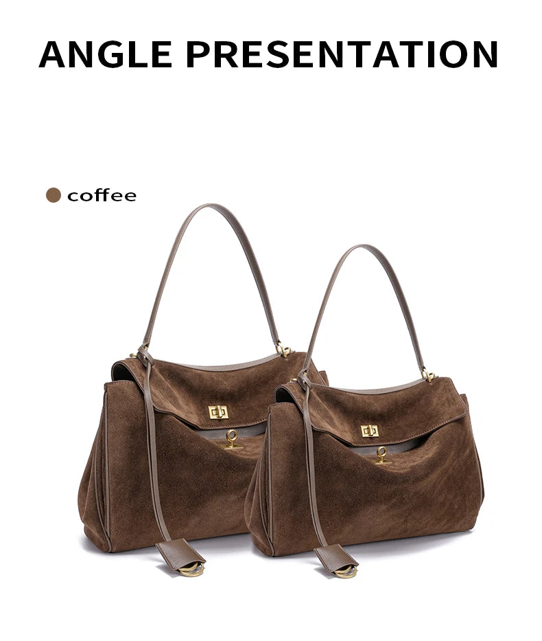 Women's Suede genuine leather Bag Shoulder Handbag Luxury Designer