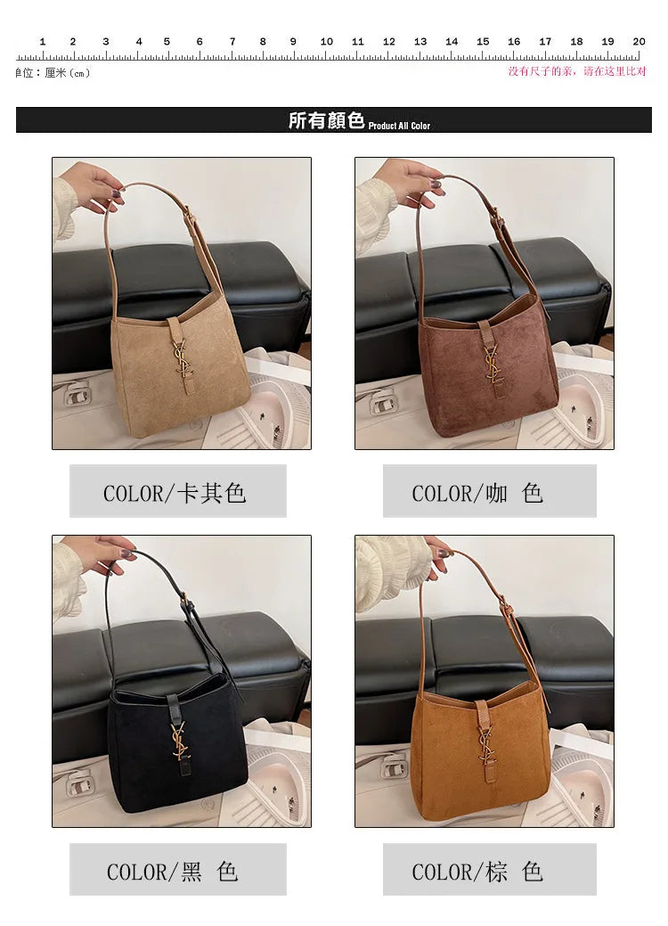 Luxe Faux Leather Bucket Bag – Large Capacity Hobo Shoulder Bag for Women