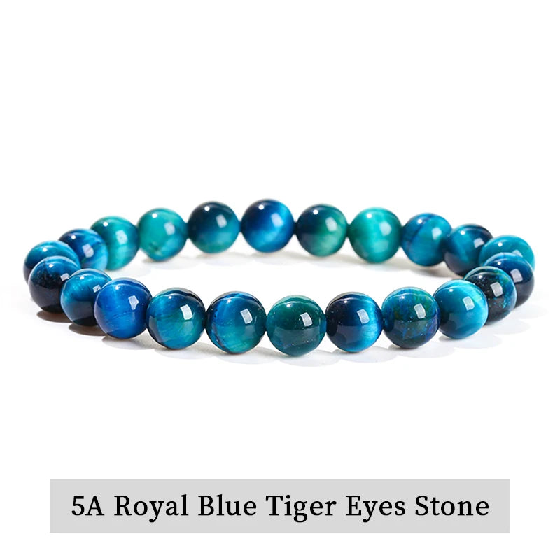 Natural Gemstone Bead Bracelet — Amethyst, Tiger Eye, Crystal, Agate & More | Reiki Healing Jewelry