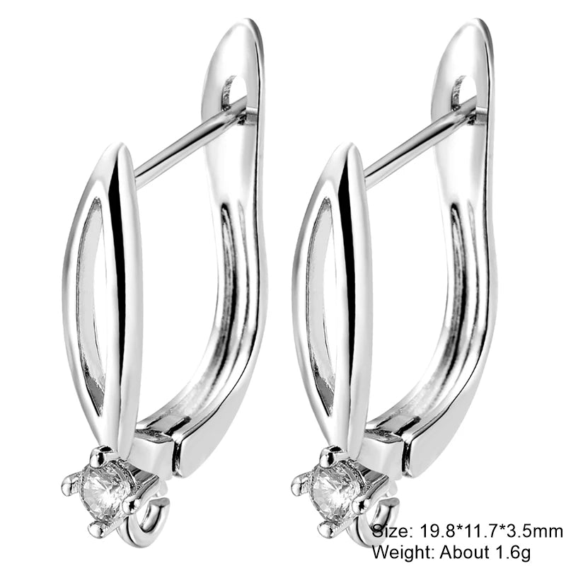 18K Gold Plated Zircon Earring Hooks for DIY Jewelry Making – Leverback Ear Wire Findings