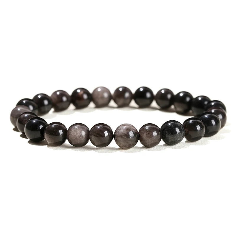 Natural Gemstone Bead Bracelet — Amethyst, Tiger Eye, Crystal, Agate & More | Reiki Healing Jewelry