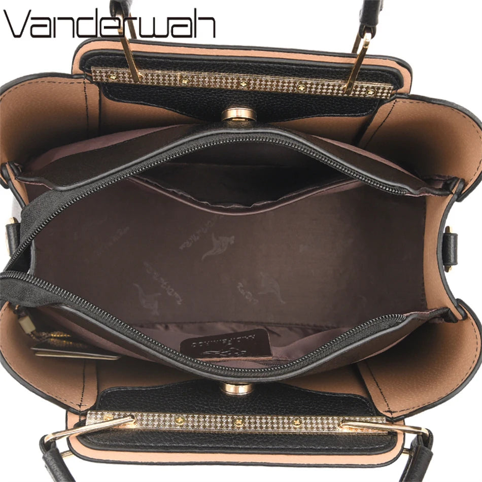 Luxury Women Designer 3 Layers Shoulder