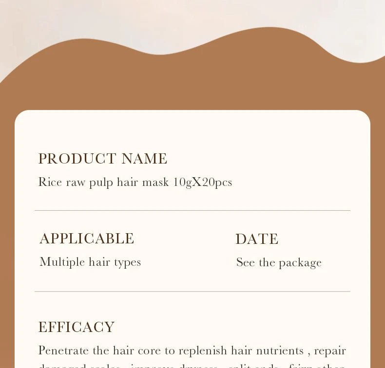 BIOAQUA Rice Milk Hair Mask 5 Seconds Soft Natural Repair Magical Prevent Dryness Split Damage Beauty Frizz Hair Care Nanasbeautyholic