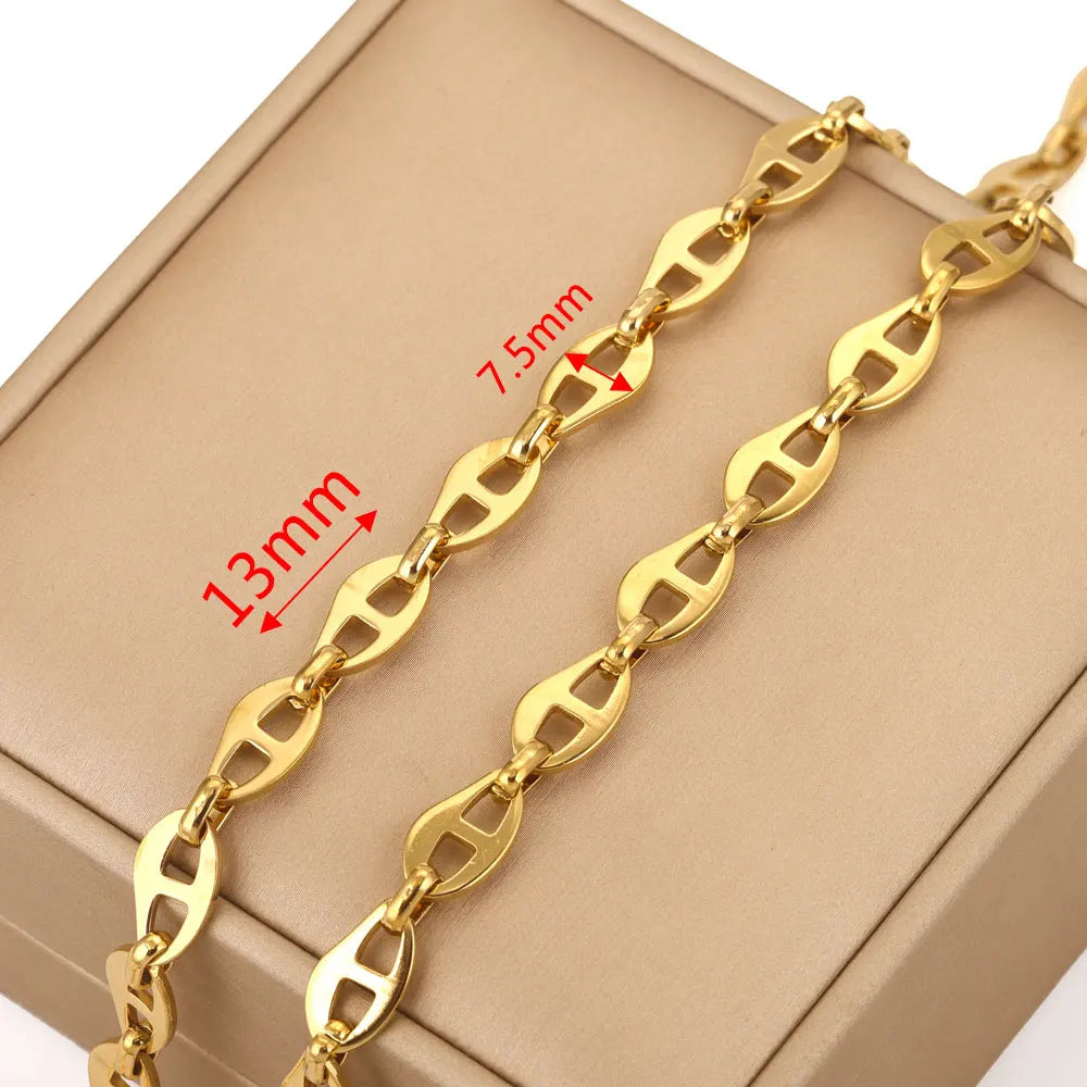 1 Meter 18K Gold Plated Stainless Steel Link Chain for Jewelry Making – Bulk Rolo Cable Necklace & Bracelet Chain