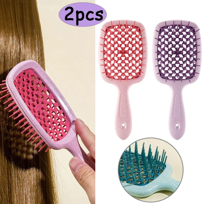 2pcs Professional Comb Detangling Hair Brush Scalp Massage Anti-static