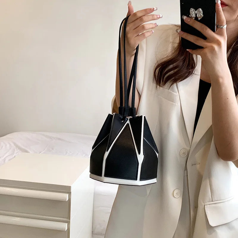 Foldable Bucket Bag – Women's Drawstring Crossbody & Shoulder Bag