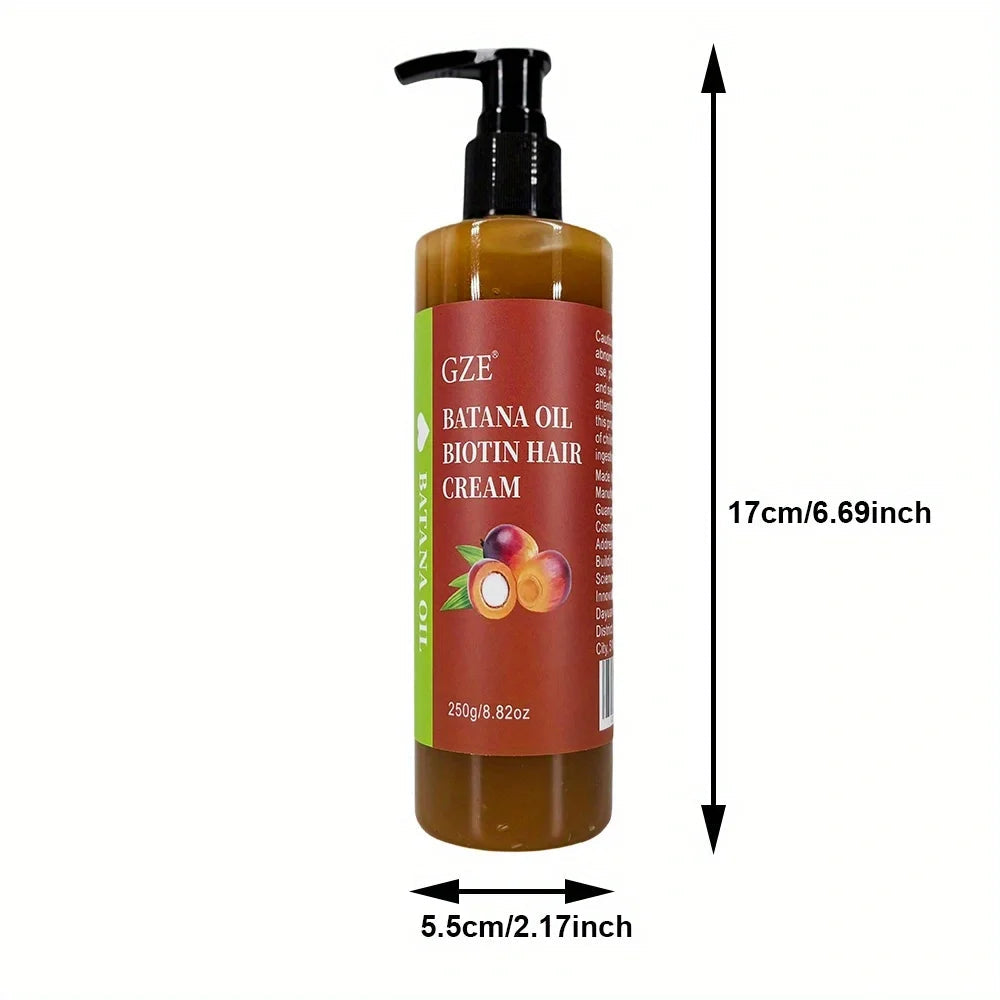 2 Pack GZE Batana Oil Biotin Hair Cream Strong Hair Anti-Breakage Repair Split Ends Silky For Dry Hair Nanasbeautyholic