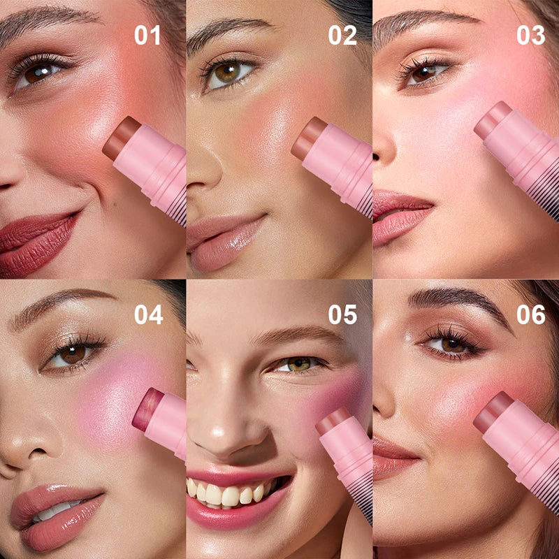 6-Shade Blush & Contour Cream Stick – Waterproof Concealer & Highlighter for a Flawless Finish