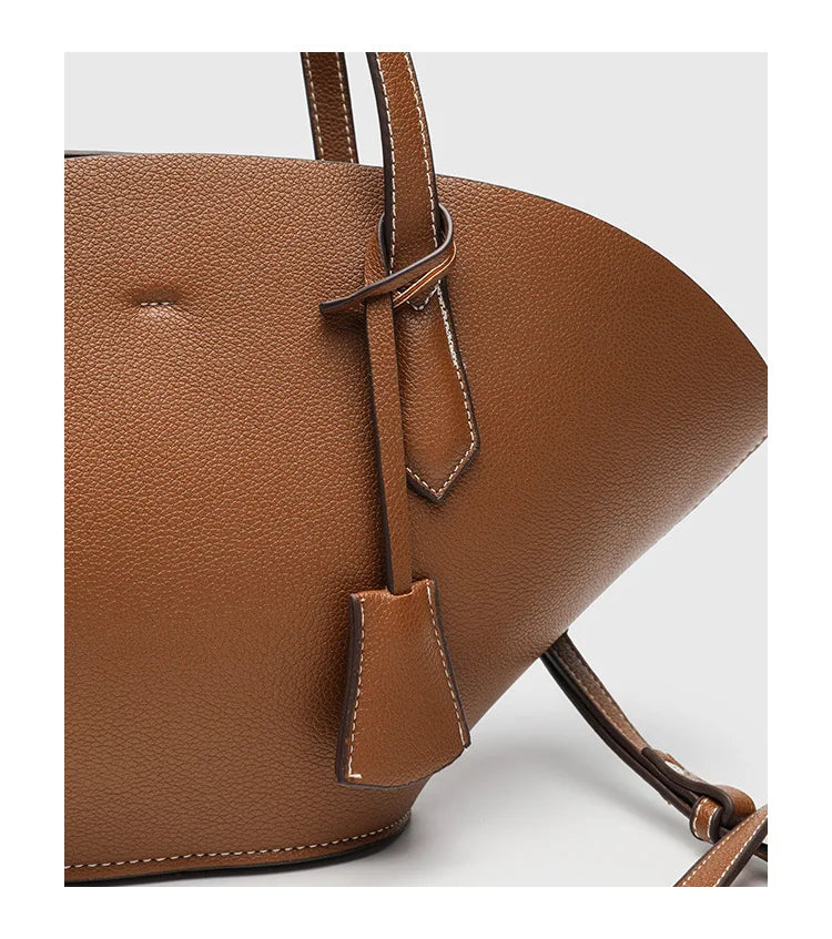 Vintage Shell-Shape Tote Bag – Large Capacity PU Leather Women's Shoulder Bag