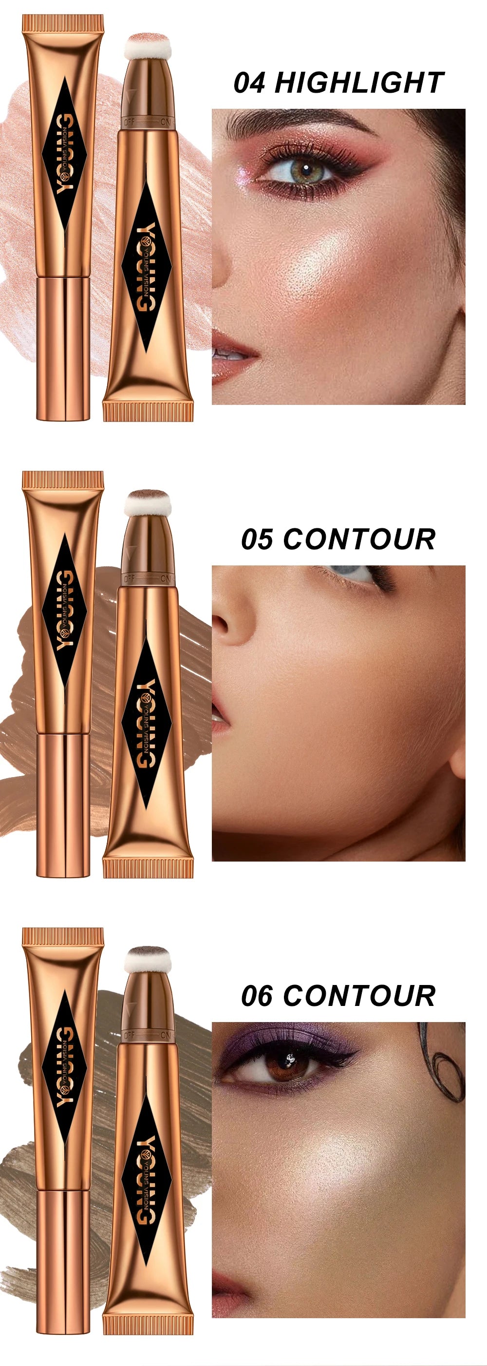 Young Vision 6-Shade Cushion Blush – Skin-Friendly Highlighter & Blush Stick