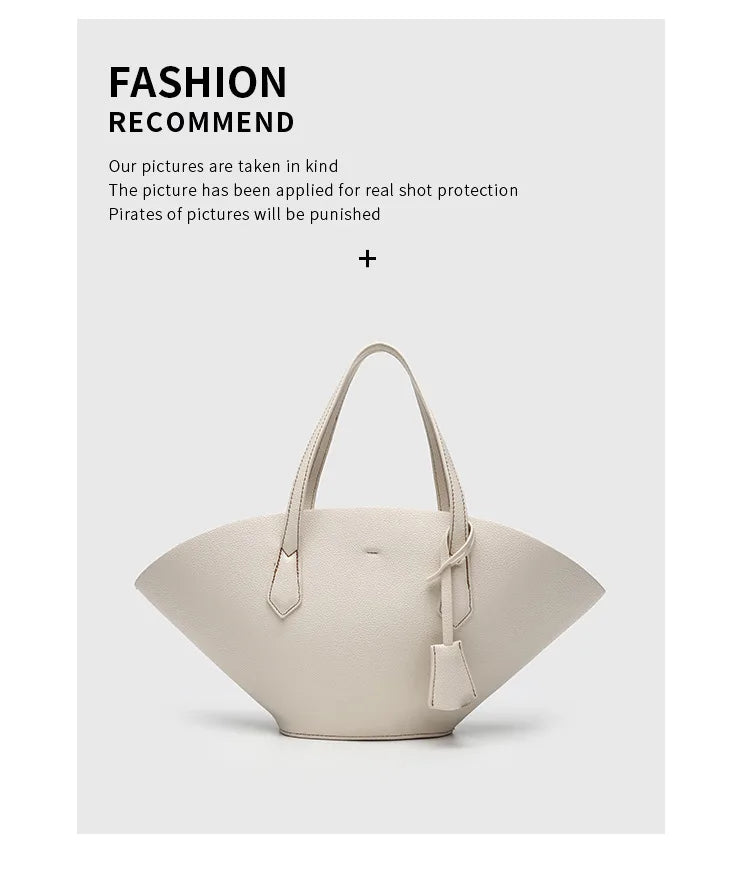 Vintage Shell-Shape Tote Bag – Large Capacity PU Leather Women's Shoulder Bag