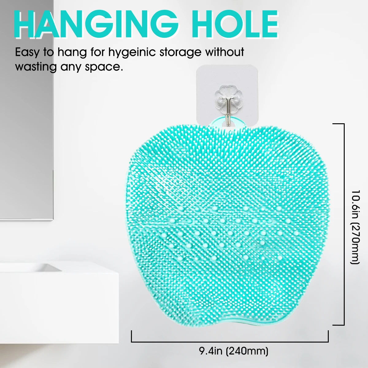 Exfoliating & Dead Skin Scrubby Towel, Travel Portable Body Bath Strips, Silicone Material ,Long Handle Back Cleanse Scrubber Nanasbeautyholic