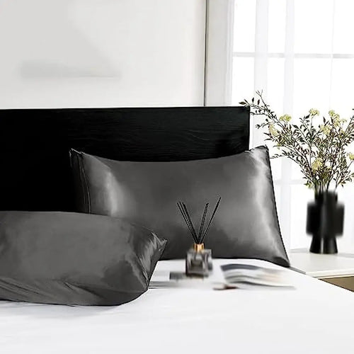 2pcs Satin Silk Pillowcase for Hair and Skin, Coral Pillow Cases Standard Size Set of   Super Soft Pillow Case Nanasbeautyholic
