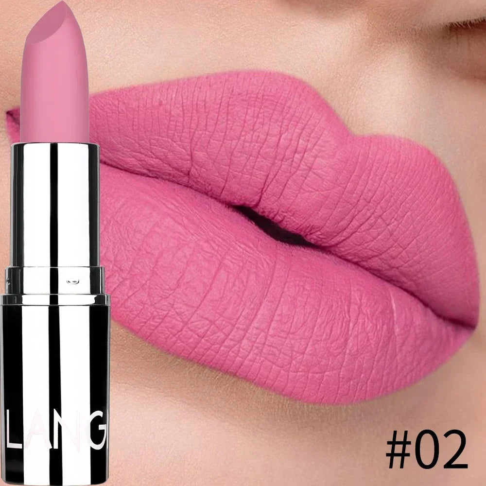 8 Colors Matte Bullet Lipstick Waterproof Long-Lasting Velvet Lipstick Easy To Wear Nude batom Nutritious Makeup Nanasbeautyholic