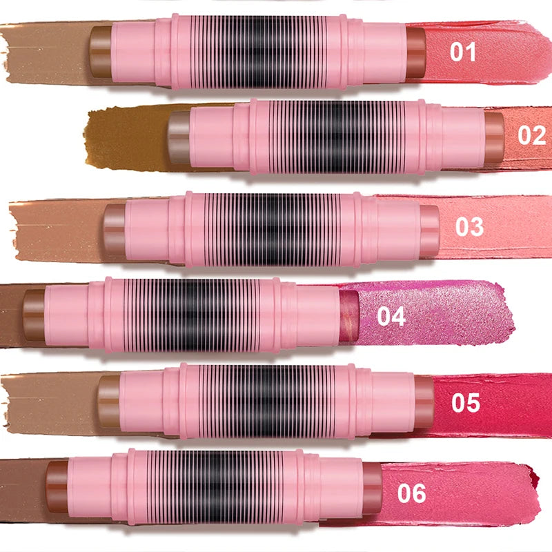 6-Shade Blush & Contour Cream Stick – Waterproof Concealer & Highlighter for a Flawless Finish