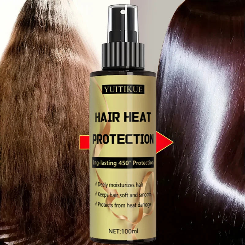 Hair heat protection spray, long-lasting protection up to 450 degrees, deeply moisturizes hair, making it soft and smooth. Nanasbeautyholic