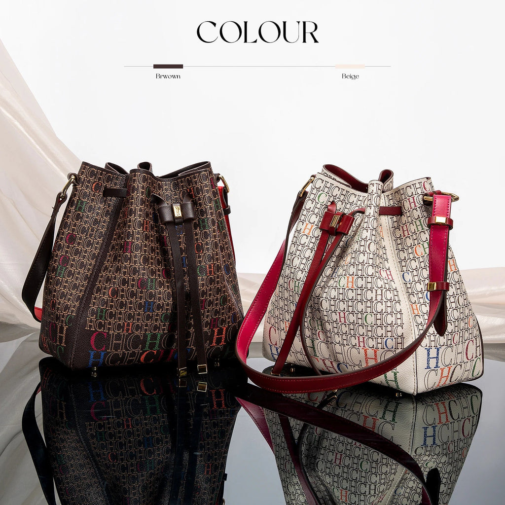 Luxury Classic Women's Handbag Bucket Bag Fashion PVC Printed Shoulder Luxury Brand Women Designer Wallet Classic Nanasbeautyholic