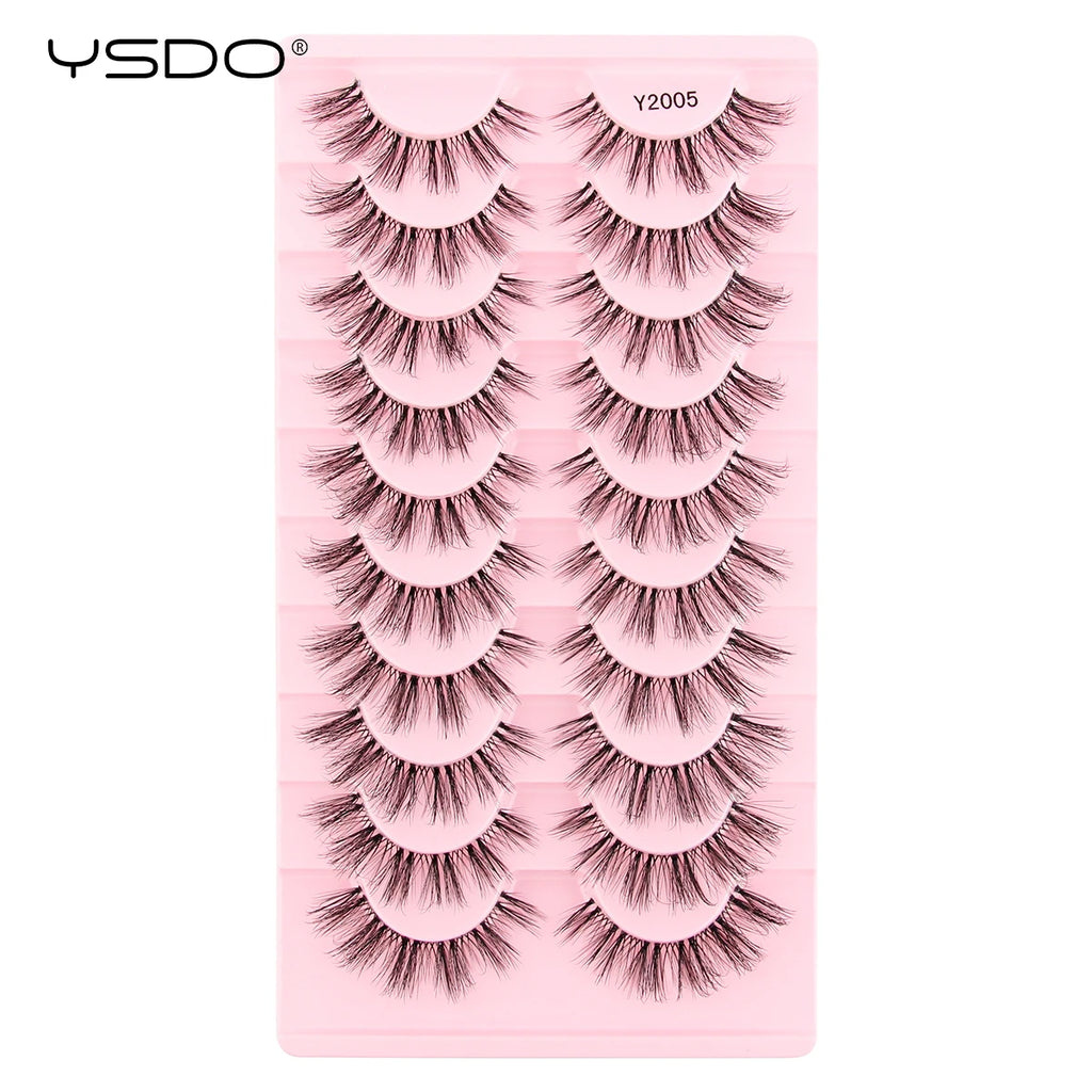 YSDO Natural Full False Eyelashes 3d Lashes  Cat Eye Fake Eyelashes Extension Faux Cils Makeup Tools