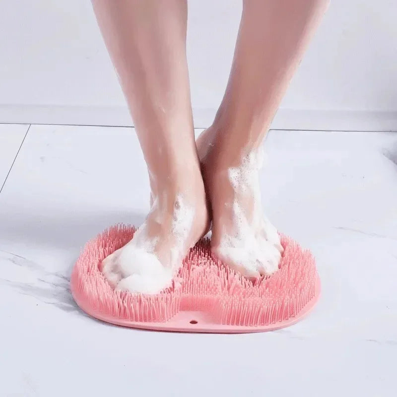 Exfoliating Shower Massage Scraper Back Massage Brush Bathroom Non-slip Bath Mat Silicone Foot Wash Body Cleaning Bathing Tool Nanasbeautyholic
