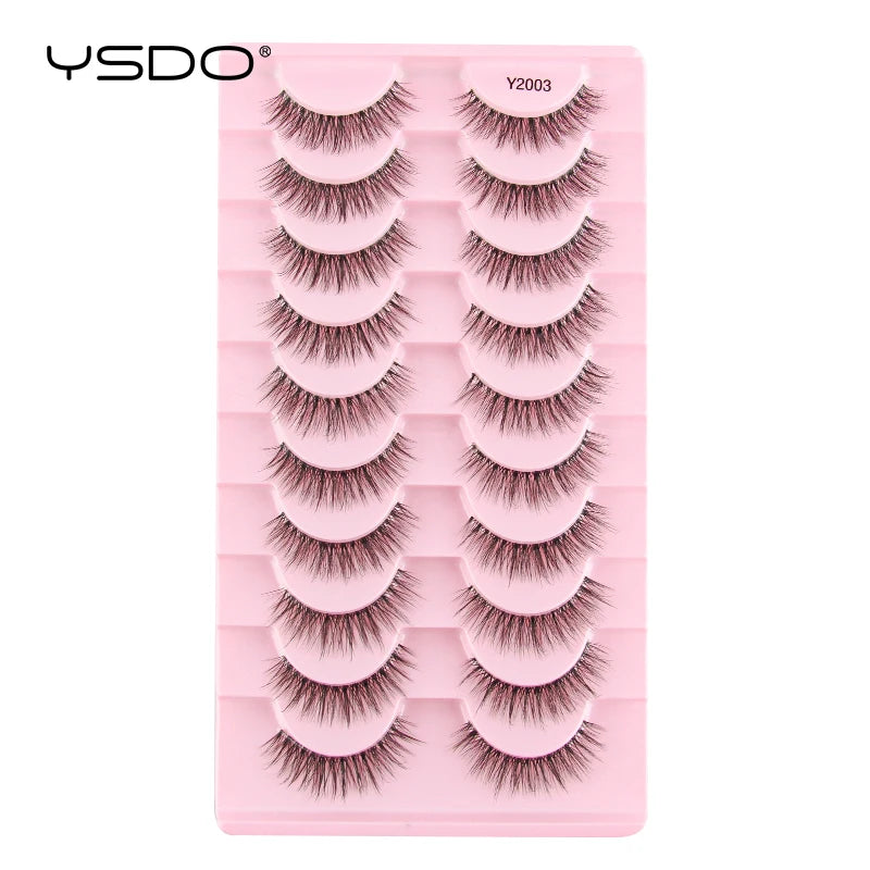 YSDO Natural Full False Eyelashes 3d Lashes  Cat Eye Fake Eyelashes Extension Faux Cils Makeup Tools