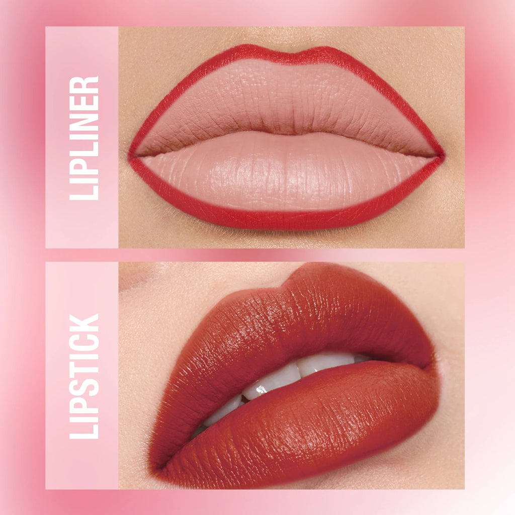 Integrated waterproof lipliner+lipstick lipstick lipstick set,no smudge,no fade,no cup,durable,easy to create a perfect makeup! Nanasbeautyholic
