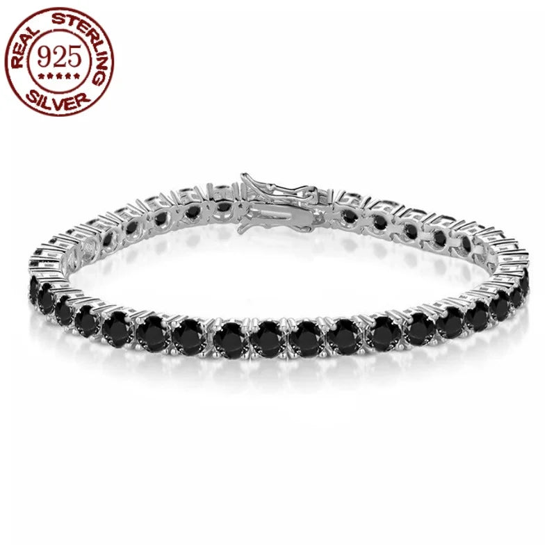 925 Sterling Silver Zircon Bangle — 18K Gold Plated, 5A Grade Sparkling Bracelet