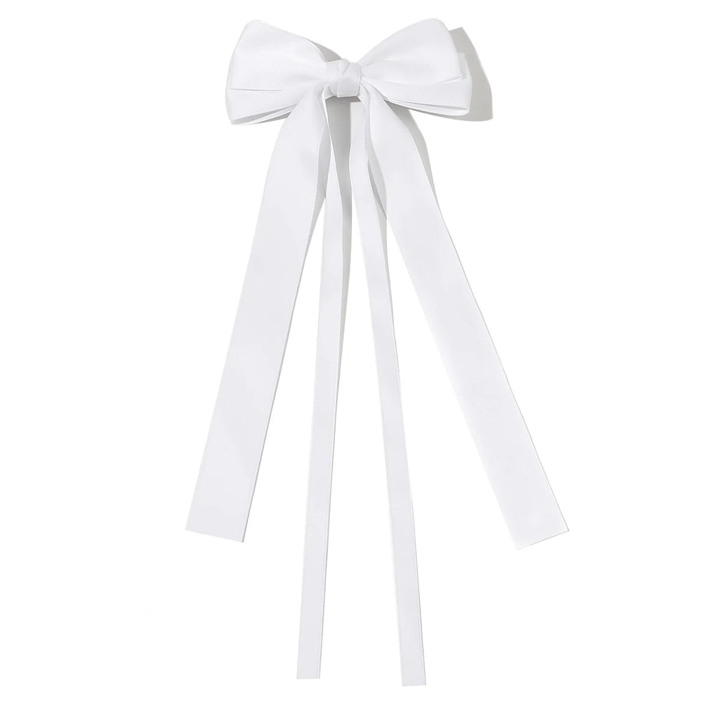Korean Solid Color Ribbon Double Bowknot Hair Clips