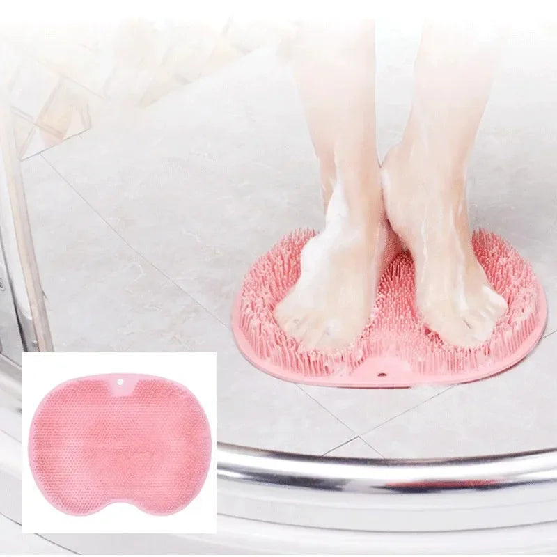Exfoliating Shower Massage Scraper Back Massage Brush Bathroom Non-slip Bath Mat Silicone Foot Wash Body Cleaning Bathing Tool Nanasbeautyholic