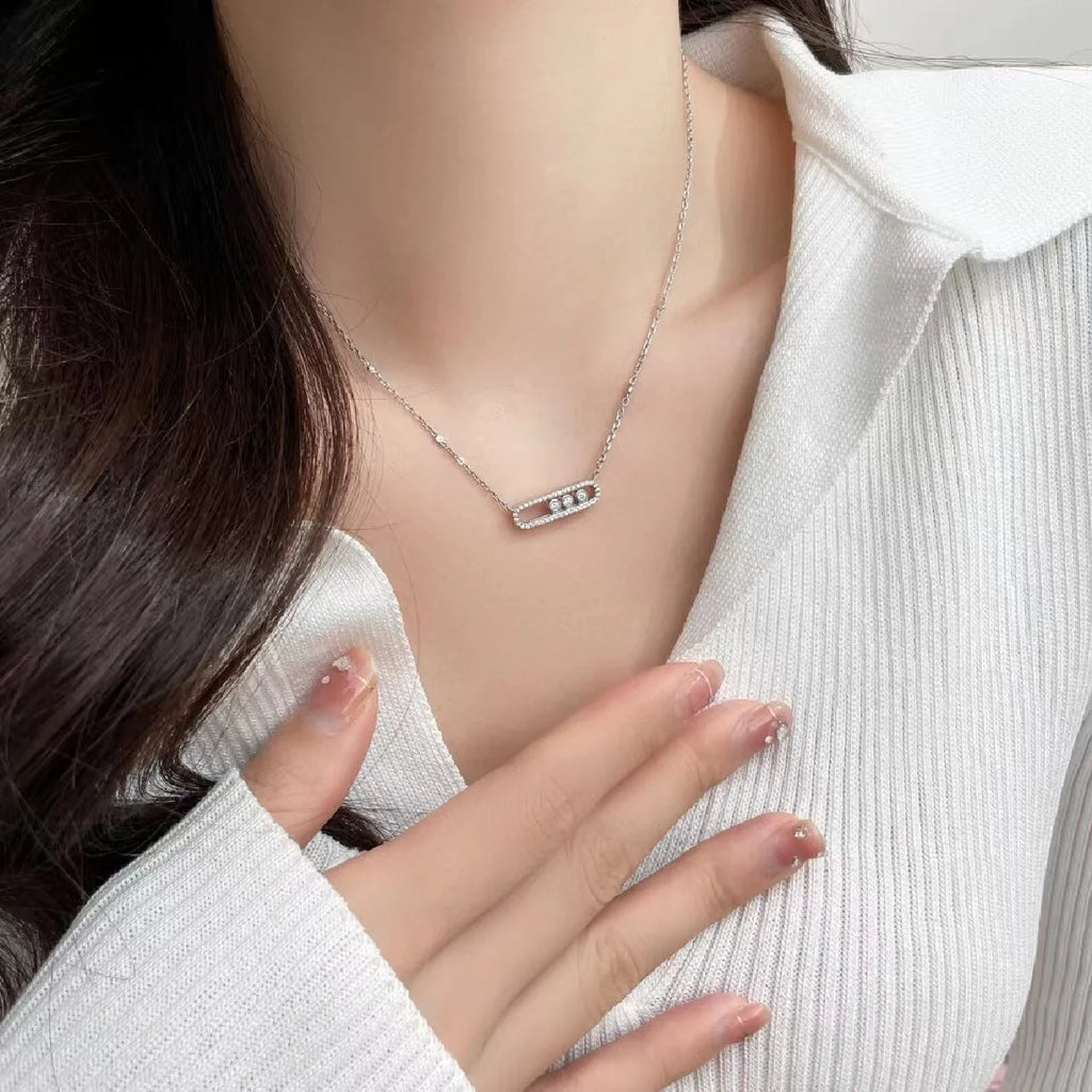 Luminous Moissanite Pendant Necklace Sterling Silver — A Touch of French Elegance You'll Treasure Forever