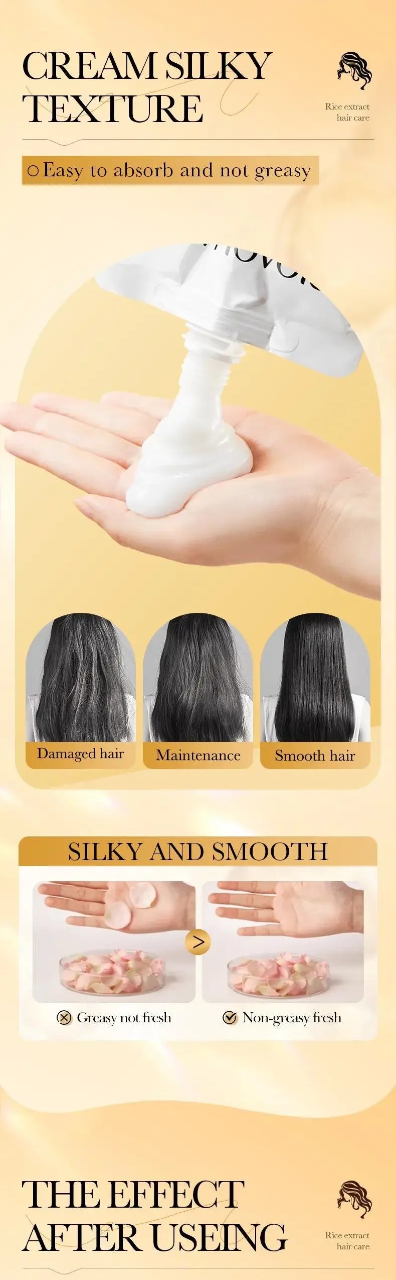 Rice Magical Keratin Hair Mask 5 Seconds Repair Damaged Frizzy Hairs Soft Smooth Shiny Moisturizing Nourish Hair Root Care Nanasbeautyholic