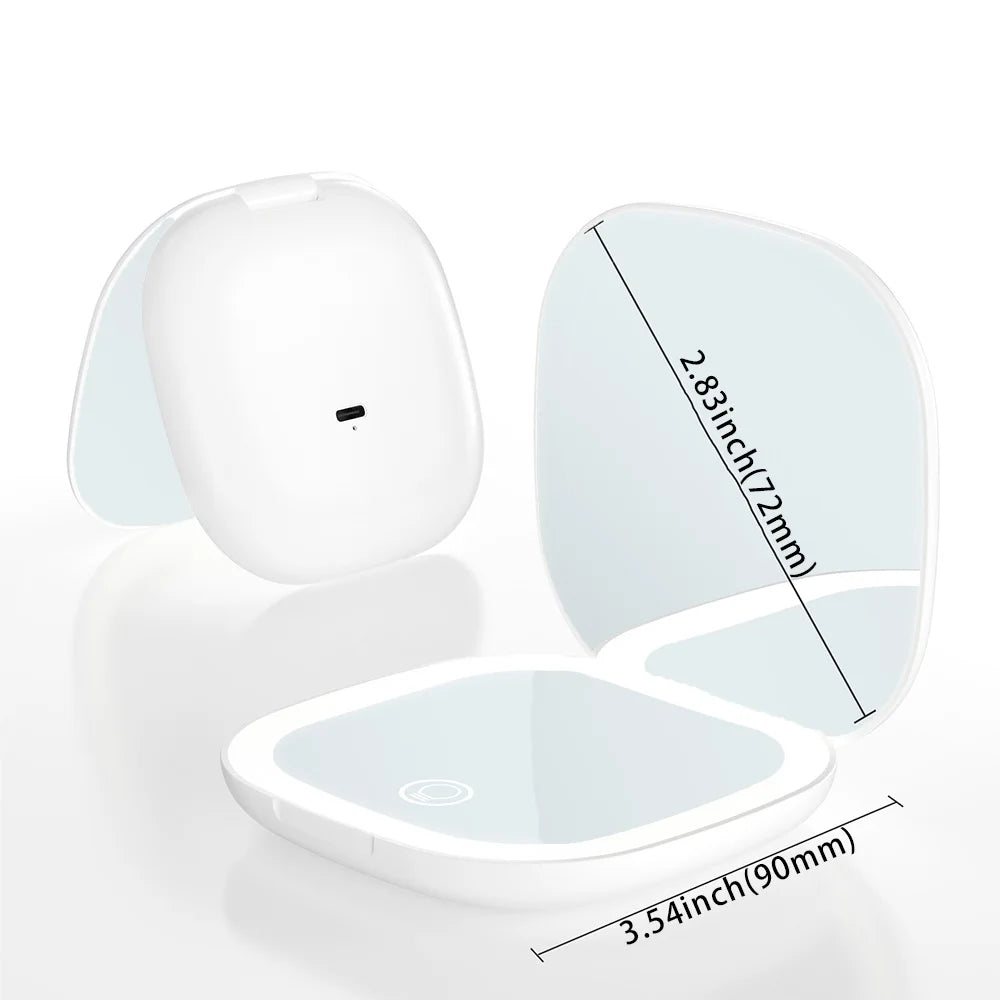 Mini Compact Foldable Pocket Hand Led Makeup Mirror