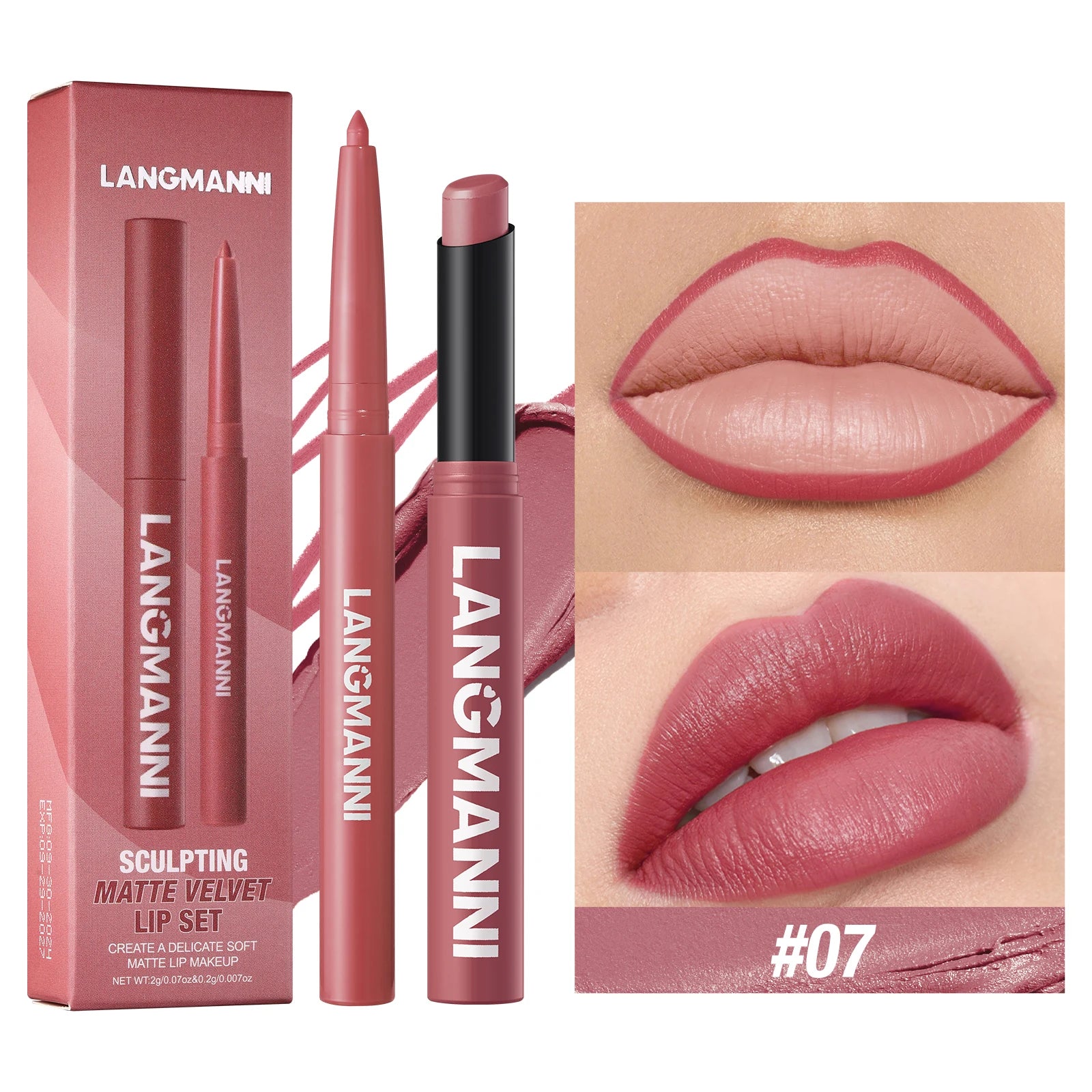 Integrated waterproof lipliner+lipstick lipstick lipstick set,no smudge,no fade,no cup,durable,easy to create a perfect makeup! Nanasbeautyholic