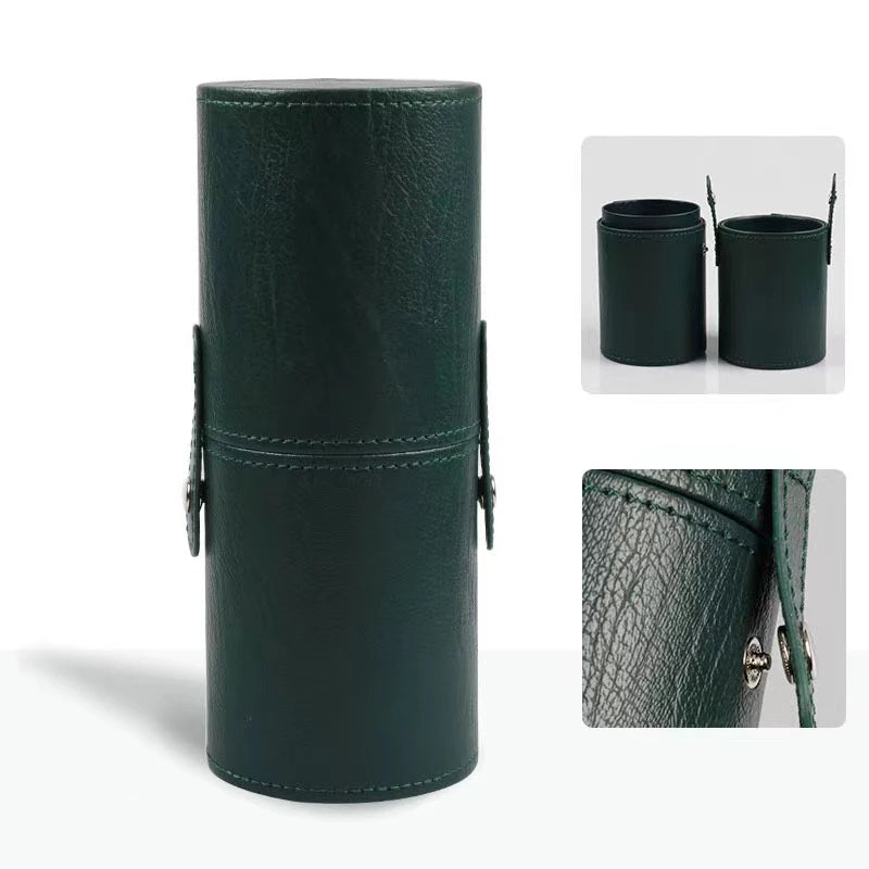 PU Leather Makeup Brush Bucket Portable Travel
