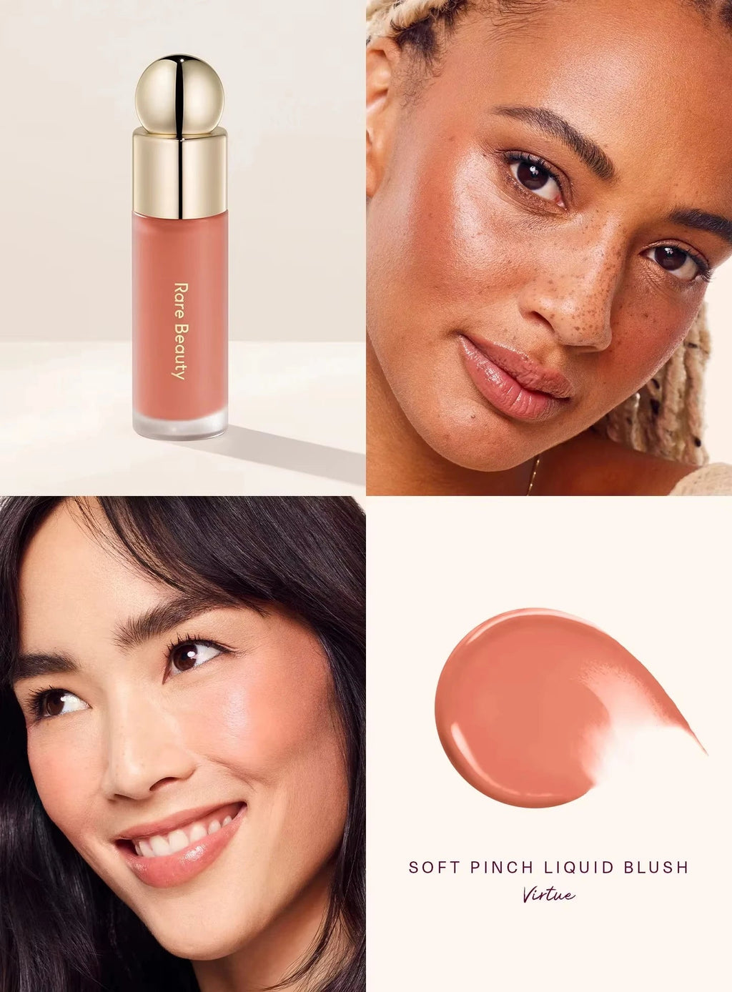 Rare Beauty Soft Pinch Matte Bouncy Cushiony Cream-to-powder Blush Airy And Lightweight Soft Pinch Liquid Blush Natural Flush Nanasbeautyholic