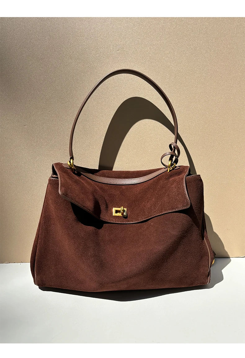 Women's Suede genuine leather Bag Shoulder Handbag Luxury Designer